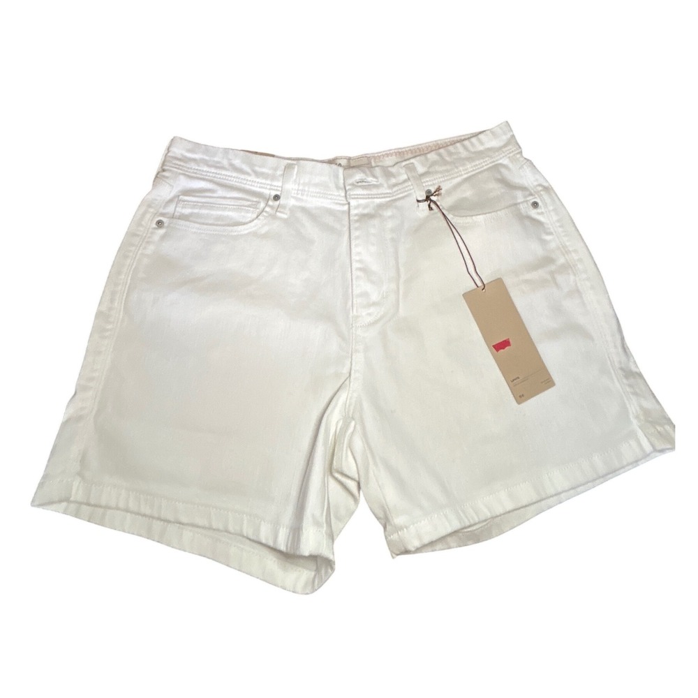 Levi's Cotton Denim‎ Shorts 10 NWT White Classic 5-Pocket Stretch Summer Casual